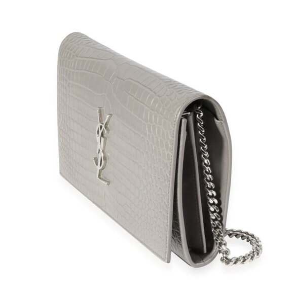 Saint Laurent Croc Embossed Kate Wallet on Chain AUTHENTIC LIMITED EDITION - Picture 1 of 7